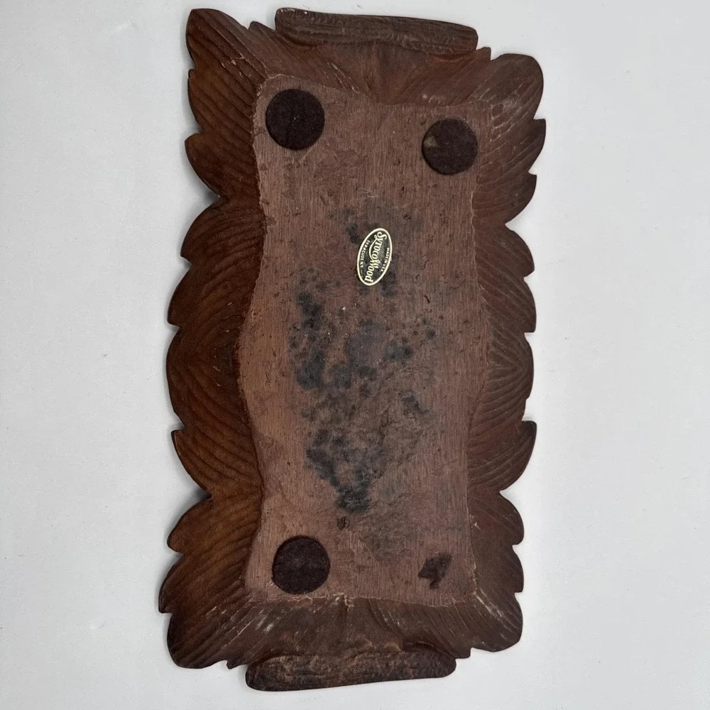 Vintage Syroco Wood Leaf Decorative Tray‎ with Handles Fall Holiday
